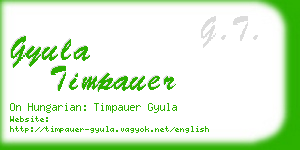 gyula timpauer business card